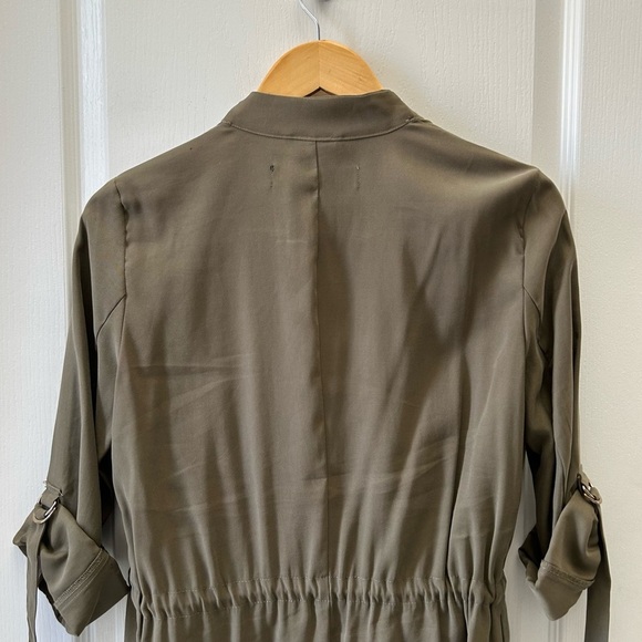 Zara Women's Olive Green Waterfall Open Front Draped Jacket Blazer Size Small - Picture 8 of 16